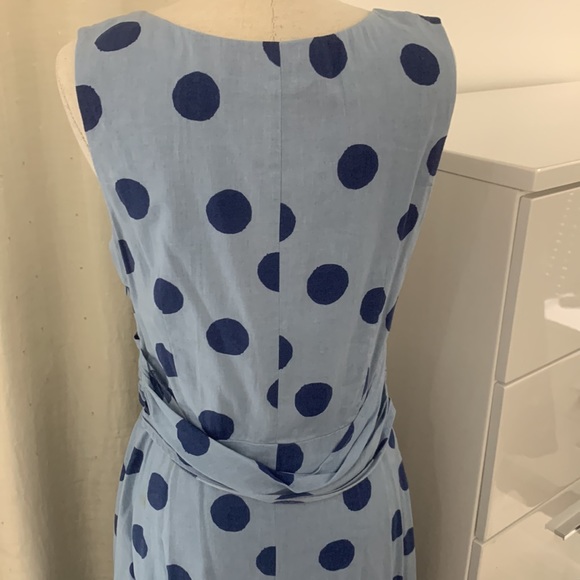 Boden Blue Polka Dot Dress size 8 Long - Picture 8 of 17